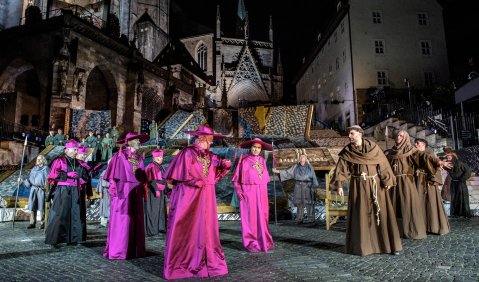 Der Name der Rose. Musical nach dem Roman von Umberto Eco. Premiere am 9. August 2019. DomStufen-Festspiele in Erfurt 2019.  Foto: Lutz Edelhoff