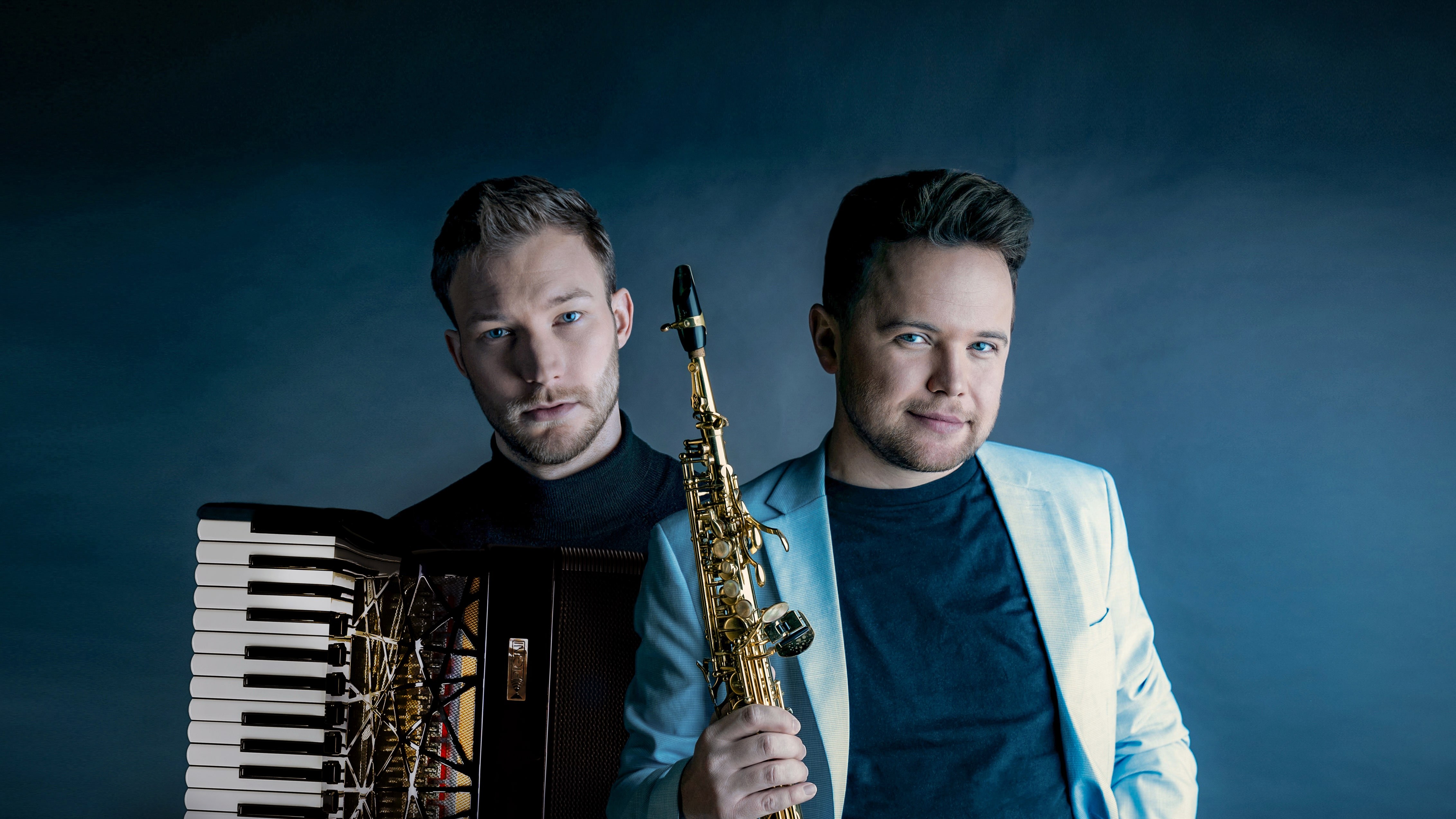 Das erste ernsthafte Duo aus Akkordeon plus Saxophon: Das Duo Aliada mit Bogdan Laketic (li.) und Michal Knot. &copy; Siavash Talebi