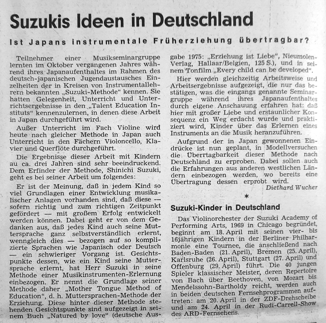 Diethard Wucher, Neue Musikzeitung, XXV. Jg., Nr. 2, April 1976