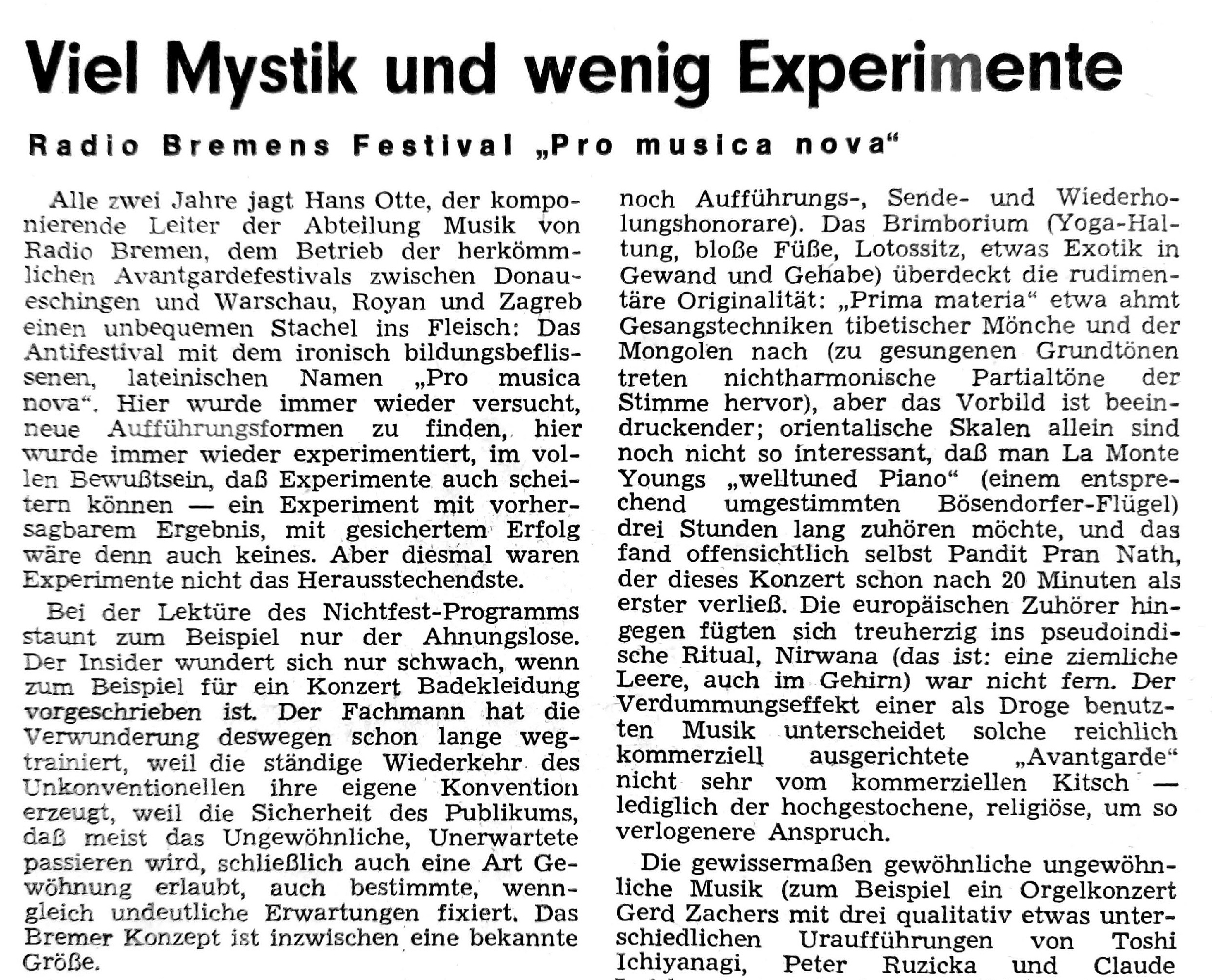 Dietmar Polaczek, Neue Musikzeitung, XXV. Jg., Nr. 3, Juni 1976
