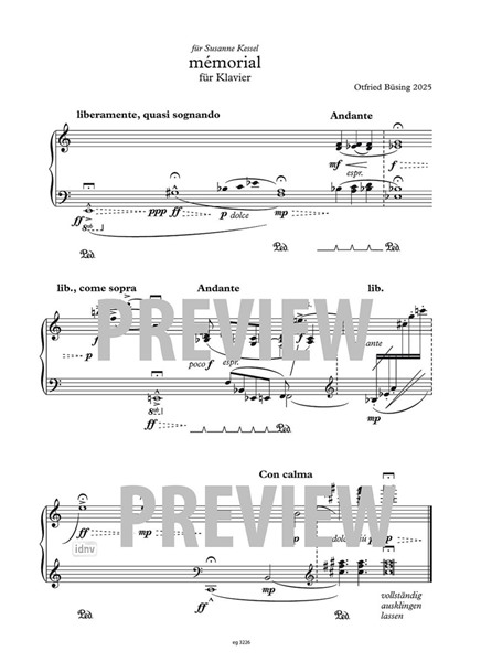 Otfried Büsing: mémorial für Klavier (2025)