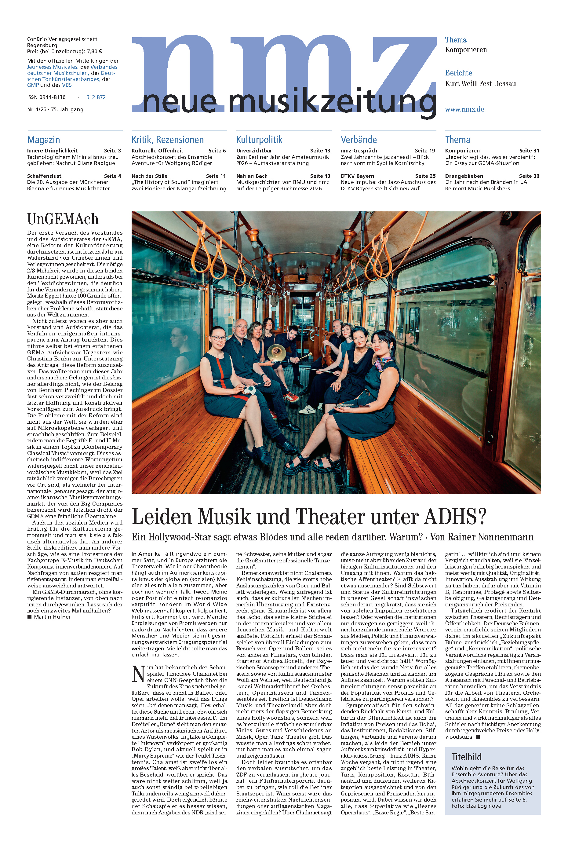 Erste Seite der nmz 2026/04