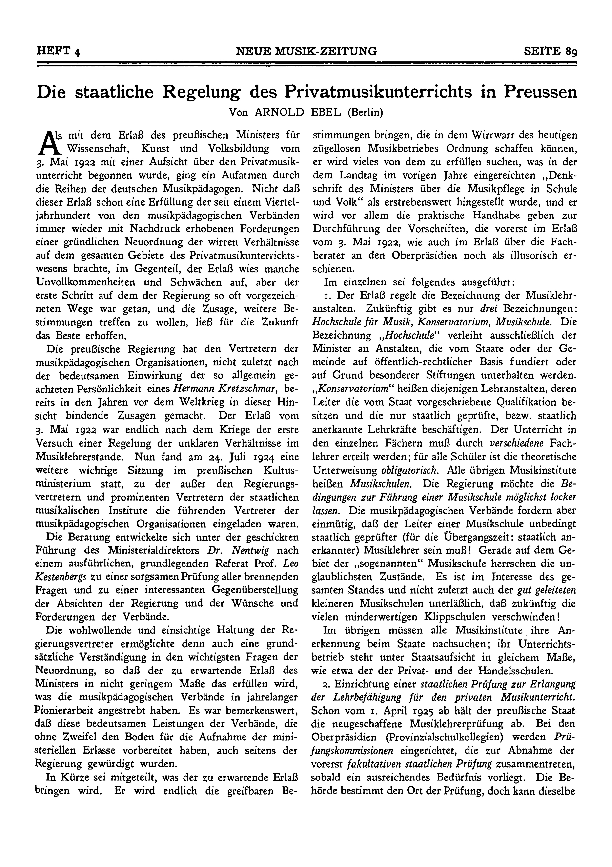 Arnold Ebel, 46. Jg., Heft 4, November 1924 Arnold Ebel, 46. Jg., Heft 4, November 1924