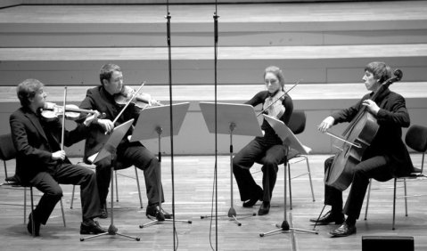 Bereits im Abschlusskonzert des 45. Bundeswettbewerbs am 17. Mai in Saarbrücken begeisterte das Quartett mit Beethovens Streichquartett Nr. 11 in f-Moll. Am Ende der WESPE wurden Alexander Jussow, Andreas Feldmann, Laura Escanilla Rivera und Martin Leo Sc