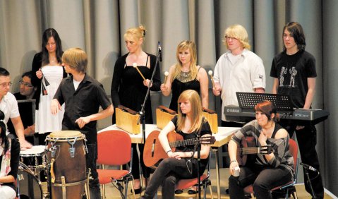 Mitwirkende beim Abschlusskonzert des Schulprojekts. Foto: privat