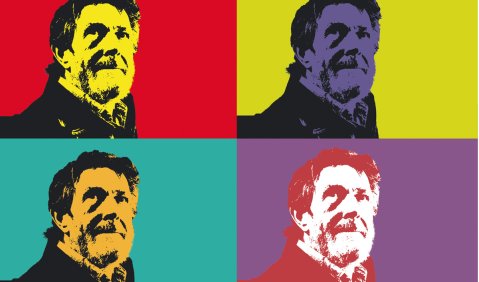 Grenzüberschreiter, Lebensmusiker, Projektionsfläche: John Cage. Foto: Hans Kumpf, Pop-Art: Martin Hufner