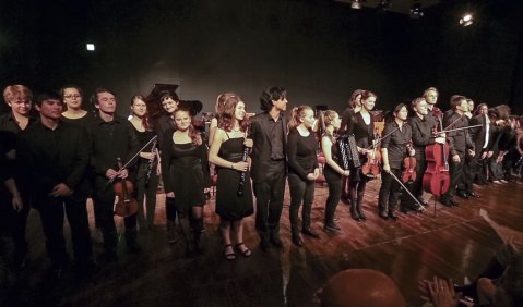 Mit vollem Erfolg gestartet: das Landesjugendensemble Neue Musik Berlin. Foto: Lukas Steinbrecher