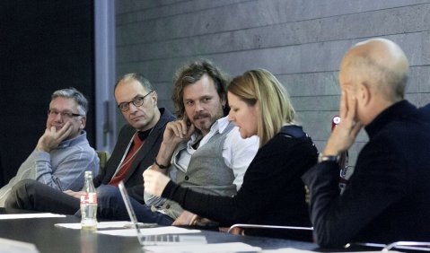 Gerd Baumann (Mitte) beim Europäischen Hochschultreffen auf der SoundTrack_Cologne. Foto: SoundTrack_Cologne