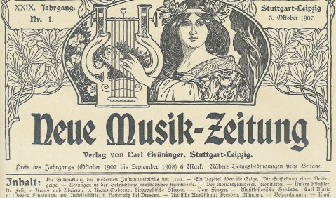 Neue Musikzeitung vor 100 Jahren