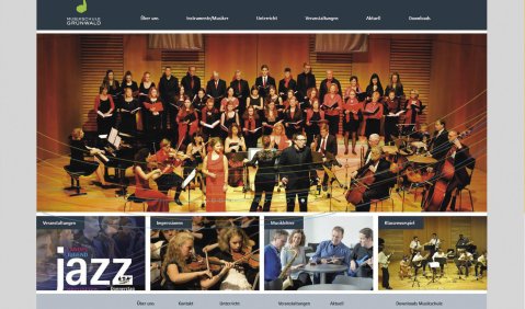 Vorangehen: die Online-Präsenz der Musikschule Grünwald – hochwertig, zeitgemäß und funktional. 