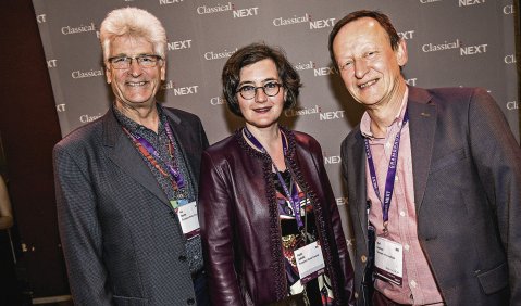 Von links: Ian Smith, Ruth Jakobi und Stef Coninx stellten die European Agenda for Music auf der Classical:Next in Rotterdam vor.  Foto: Classical:NEXT 2018/Eric Nieuwland