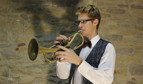 Christian Grässlin mit seinem Gansch-Horn. Foto: privat 