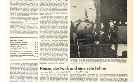 Mit der ersten Ausgabe 1969 änderte die 1952 von Bernhard Bosse und Eckart Rohlfs gegründete „Musikalische Jugend“ ihren Namen zu „Neue Musikzeitung“ (nmz). Aus diesem Anlass widmen wir dem Thema „Musikjournalismus“ einen Schwerpunkt. 