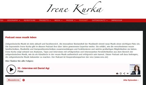 Website zum Podcast von Irene Kurka