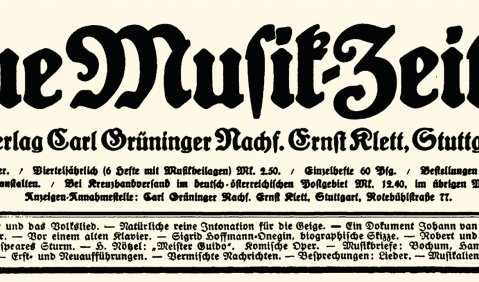 Neue Musikzeitung vor 100 Jahren.