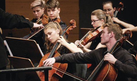 Demonstration gestalterisch kontrastreicher Feinarbeit: Das Young Orchestra Riga Rostock. Foto: Mirco Dalchow