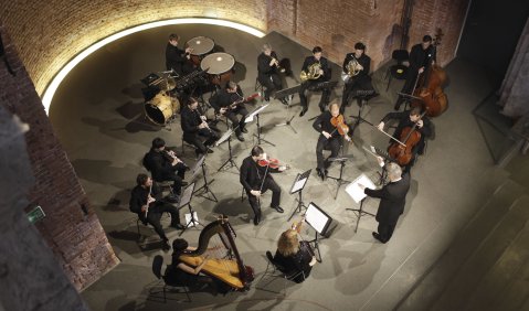 Kleine Besetzung, großer Effekt: Peter Stangels taschenphilharmonie aus der Vogelperspektive. Foto: Stangel 
