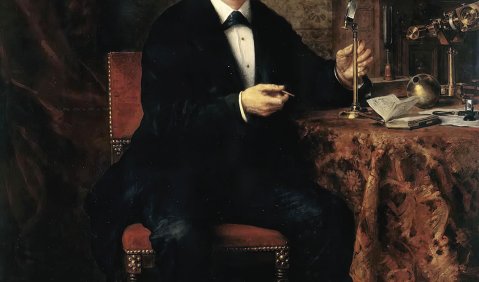 Hermann von Helmholtz, 1881 porträtiert von Ludwig Knaus. Foto: Staatliche Museen zu Berlin/Wikimedia Commons