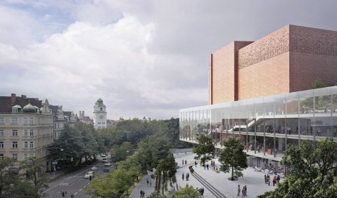 So soll das Kulturzentrum Münchner Gasteig, das unter anderem die Münchner Philharmoniker, die Stadtbibliothek und die Volkshochschule beherbergt, nach der Generalsanierung aussehen. Ob und wann diese Pläne des Architekturbüros Henn zur Umsetzung kommen, s