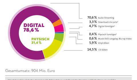 Umsatzanteile im Musikverkauf. Quelle: BVMI