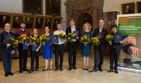 Die Preisträger des XX. Internationalen Bach-Wettbewerbs. Foto: Gert Mothes, IBW