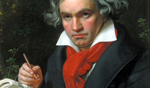 Beethoven-Porträt von 1820 von Josef Karl Stieler (1781-1851) - Auschnitt des wohl berühmtesten Beethoven-Porträts. Foto: Beethoven-Haus Bonn