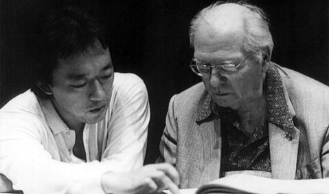 Olivier Messiaen und Myung-Whun Chung, der zu Messiaens Lieblingsinterpreten gehörte