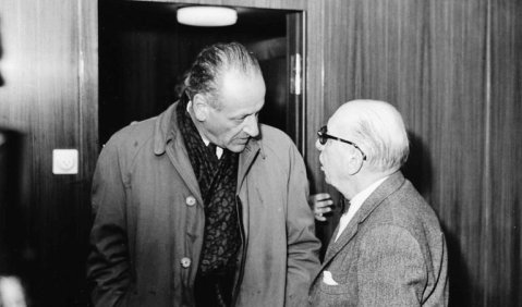 Rolf Liebermann und Igor Strawinsky an dessen achtzigstem Geburtstag. Foto: SF/Staatsarchiv Hamburg