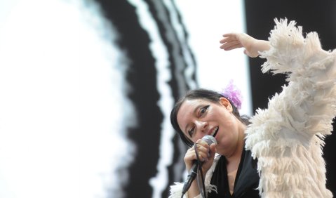 Erika Stucky beim BMW Welt Jazz Award 2016. Foto: Ssirus W. Pakzad