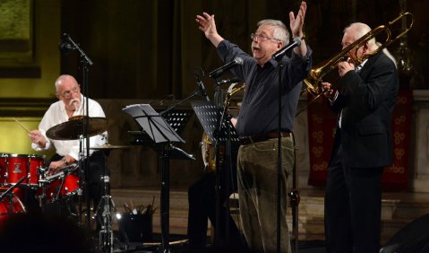 Wolf Biermann und des Zentralquartett. Foto: Dietrich Flechtner