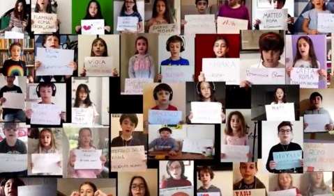 Musik macht Mut gegen Corona: Virtueller Kinderchor in Italien. Foto: youtube, screenshot