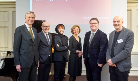 (v.l.n.r.): Harald Heker, Udo Di Fabio, Ulrike Haage, Helga Trüpel, Ansgar Heveling, Ralf Weigand. Foto: © Frank Nürnberger