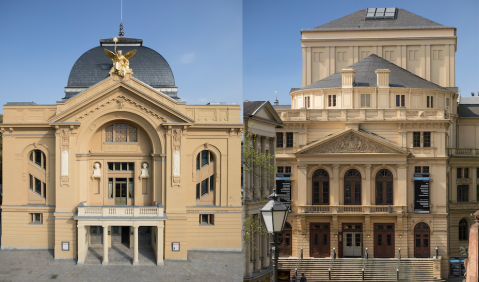 Die fusionierten Theater in Gera (links) und Altenburg. Foto: Ronny Ristok