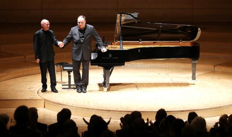 Schubert als pures Musiktheater: Christoph Eschenbach (li.) und Matthias Goerne in Essen. Foto: Sven Lorenz