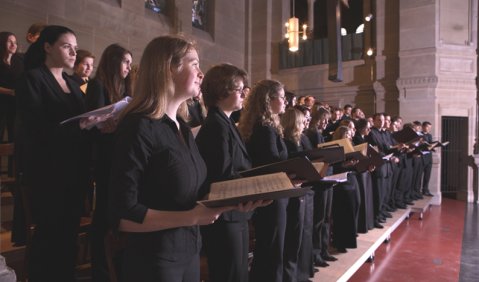 Der Chor der Hochschule für Musik Mainz. Foto: Hochschule für Musik Mainz/Thomas Hartmann