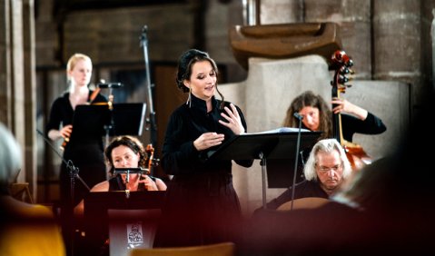 Anna Prohaska und die Lautten Compagney beim Nürnberger Musikfest ION. Foto: Kathi Meier/Spiegelhof Fotografie