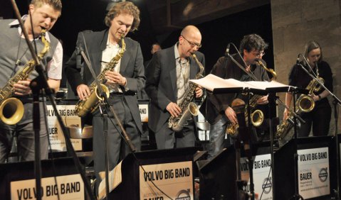 Dosierte Kraft, spritzige Dynamik: die Saxofon-Gruppe des JOR. Foto: Michael Scheiner