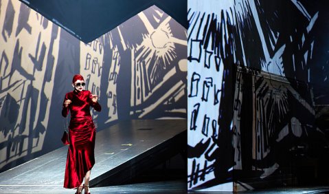 Im Anita-Berber-Style: Mária Celeng in „Jonny spielt auf“ am Münchner Gärtnerplatztheater. Foto: Christian POGO Zach