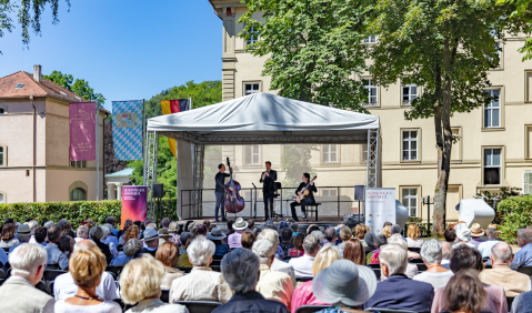 Der Kaiserhof Hotelgarten in Bad Kissingen. Foto: Presse, Michael Rasche