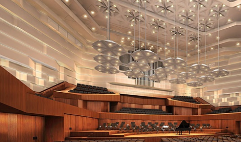 Der neue Konzertsaal im Dresdner Kulturpalast. Foto: Modell Gerkan, Marg und Partner Architekten