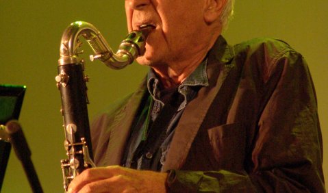 Gebündelte Energie: Michel Portal beim Münsterland Festival. Foto: Stefan Pieper