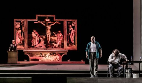 vorn: John Daszak (Albrecht von Brandenburg), Markus Marquardt (Mathis). Foto: © Jochen Quast