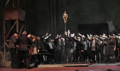 Brecht/Dessaus "Deutsches Miserere" an der Oper Leipzig. Foto: Oper Leipzig, Andreas Birkigt