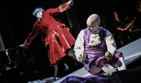 Stephan Rügamer (Mozart), Roman Trekel (Salieri). Foto: Vincent Stefan