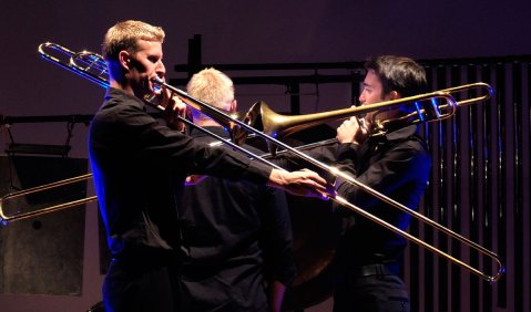 Das Ensemble Schwerpunkt beim Eröffnungskonzert. Foto: Klaus Fleige