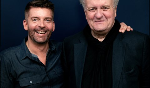 Matthias Pintscher und Wolfgang Rihm in Luzern 2015. Foto: Felix Broede