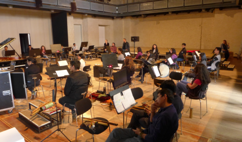Bolivianische Musiker in der Musikakademie Rheinsberg. Foto: Jannika Olesch / Musikkultur Rheinsberg
