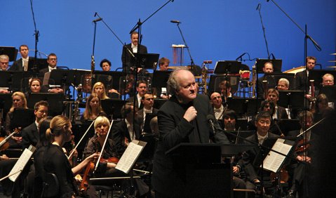 Wolfgang Rihm beim Geburtstagskonzert in Karlsruhe. Foto: Astrid Karger