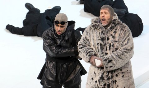 Südpol-Konkurrenten im Einklang: Rolando Villazón und Thomas Hampson in „South Pole“. Foto: Wilfried Hösl