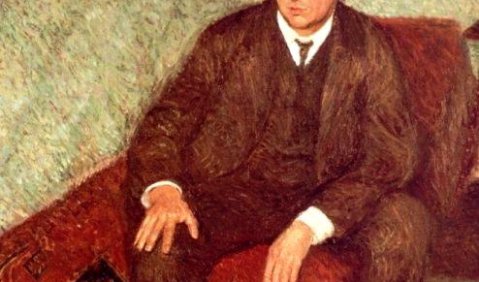 Arnold Schoenberg seated, painted in 1906 by Richard Gerstl